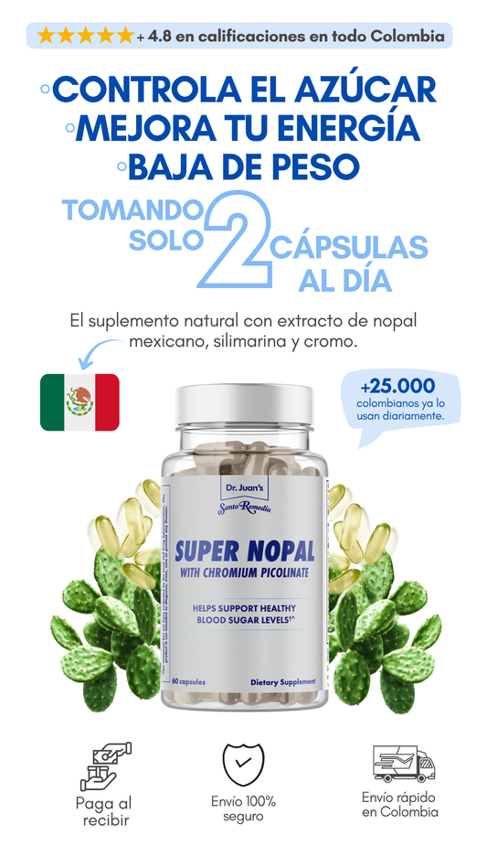 Super Nopal - Capsulas para bajar niveles de azucar.