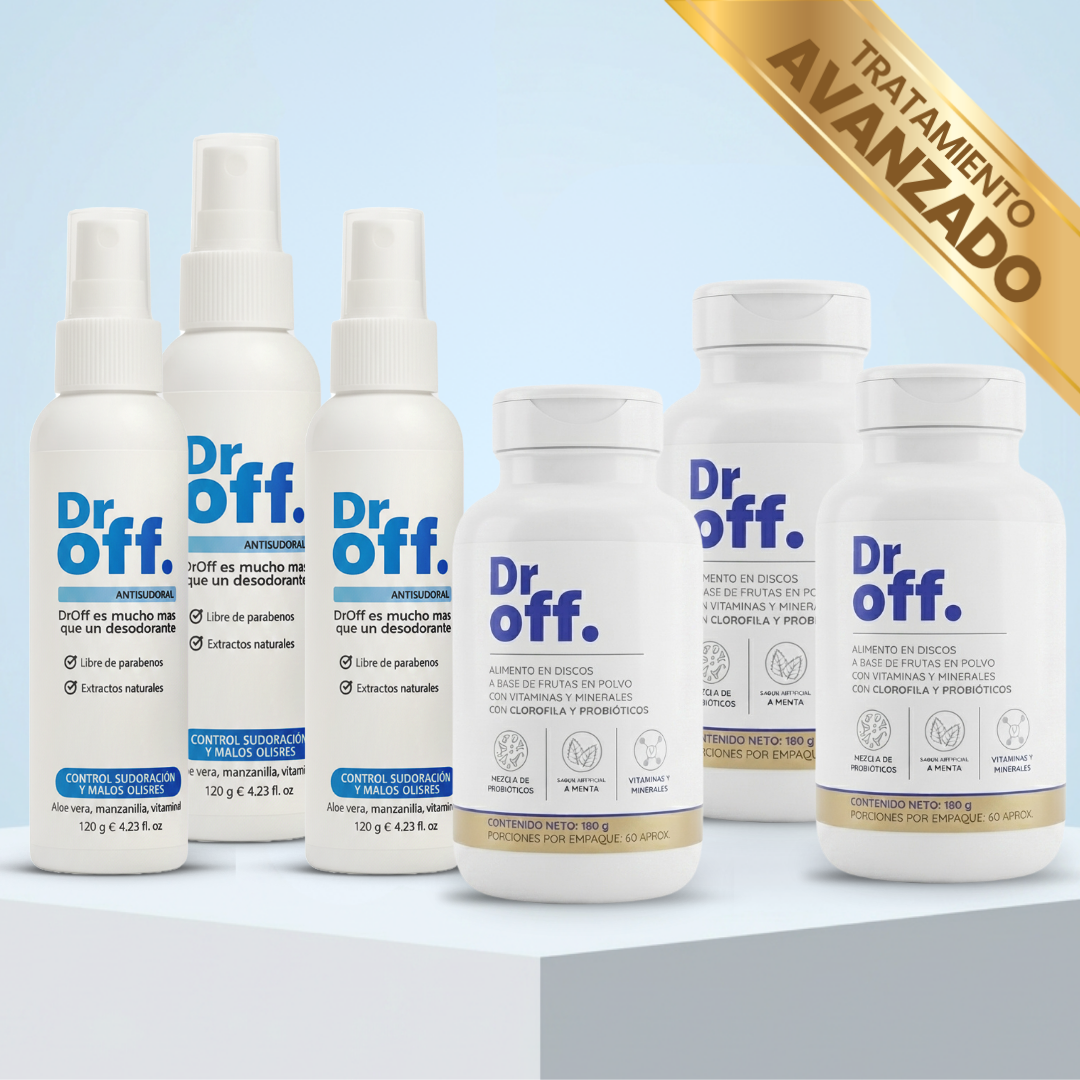DrOff spray antisudoral + Cápsulas regulación hormonal - 3 unidades