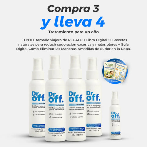 DrOFF Tratamiento Médico Contra El Sudor Para Un Año