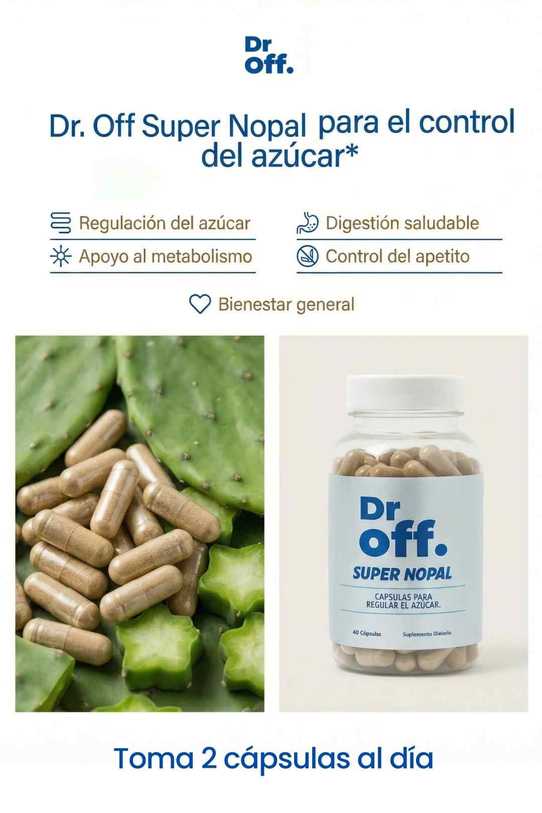 Super Nopal - Capsulas para bajar niveles de azucar.